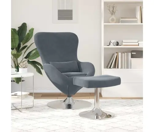 Olu Krēsls Ar Pēdu Balstu Tumši Pelēks Z Velvet Vidaxl Olu Krēsls Ar Pēdu Balstu Tumši Pelēks Z Velvet Vidaxl