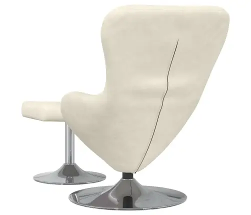 Olu Krēsls Ar Pēdu Atbalstu Krēmkrāsas Samts Vidaxl