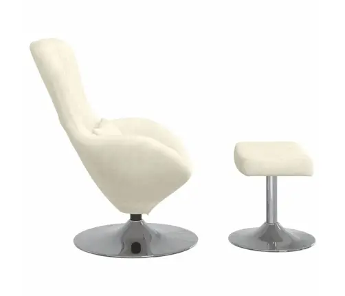 Olu Krēsls Ar Pēdu Atbalstu Krēmkrāsas Samts Vidaxl