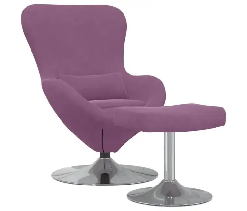 Olu Krēsls Ar Pēdu Atbalstu Violetā Samta Vidaxl Olu Krēsls Ar Pēdu Atbalstu Violetā Samta Vidaxl