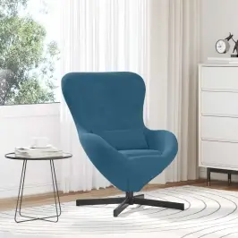 Kiaušinio Formos Krėslas Mėlyna 63 X 73 X 90 Cm Aksomas Kiaušinio Formos Krėslas Mėlyna 63 X 73 X 90 Cm Aksomas