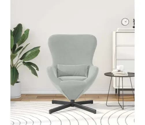 Ovaļais Krēsls Gaiši Pelēks Samts Vidaxl