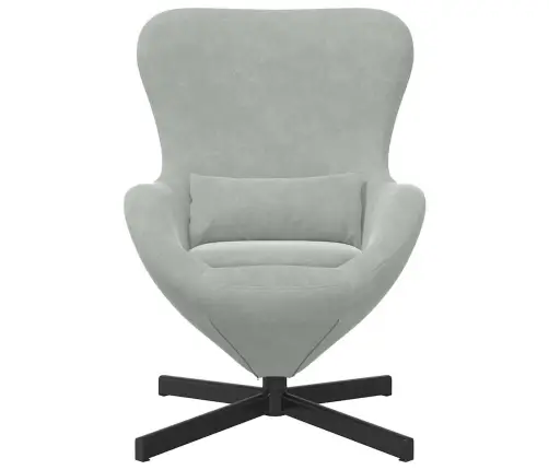 Ovaļais Krēsls Gaiši Pelēks Samts Vidaxl