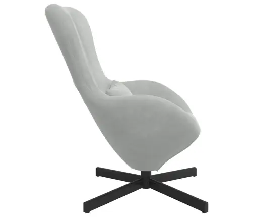 Ovaļais Krēsls Gaiši Pelēks Samts Vidaxl