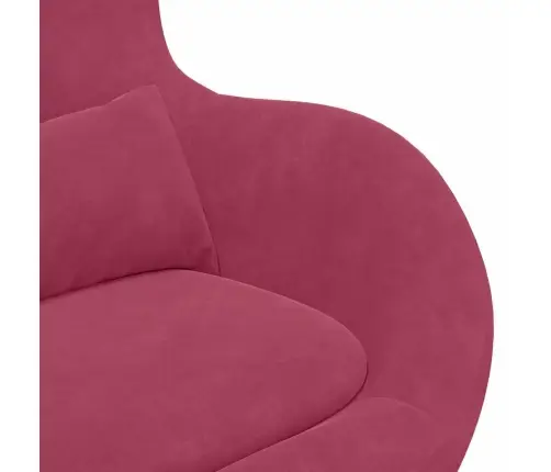 Kiaušinio Formos Krėslas Vyno Raudona 63 X 73 X 90 Cm Aksomas