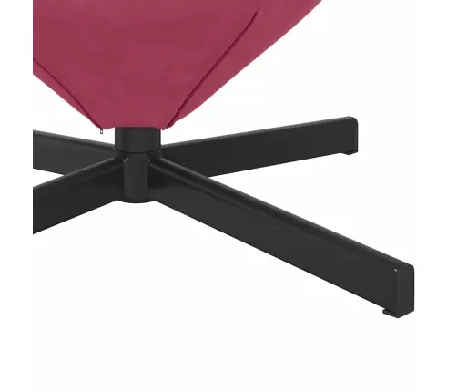 Kiaušinio Formos Krėslas Vyno Raudona 63 X 73 X 90 Cm Aksomas