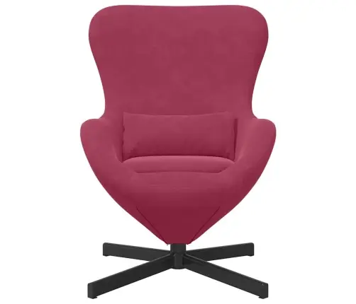 Kiaušinio Formos Krėslas Vyno Raudona 63 X 73 X 90 Cm Aksomas