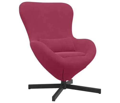 Kiaušinio Formos Krėslas Vyno Raudona 63 X 73 X 90 Cm Aksomas