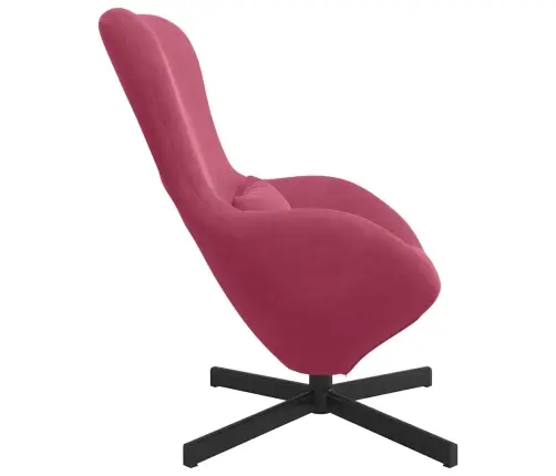 Kiaušinio Formos Krėslas Vyno Raudona 63 X 73 X 90 Cm Aksomas