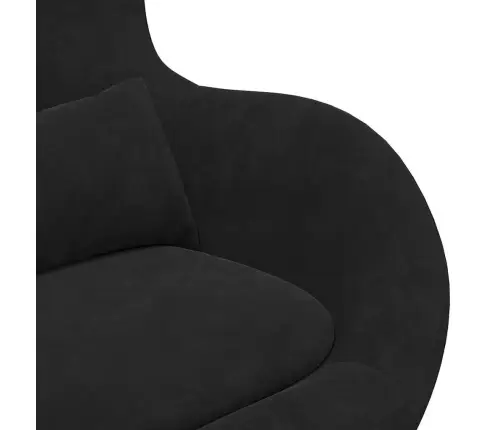 Kiaušinio Formos Krėslas Juoda 63 X 73 X 90 Cm Aksomas