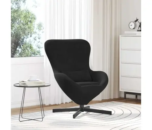 Kiaušinio Formos Krėslas Juoda 63 X 73 X 90 Cm Aksomas