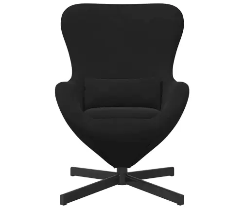 Kiaušinio Formos Krėslas Juoda 63 X 73 X 90 Cm Aksomas