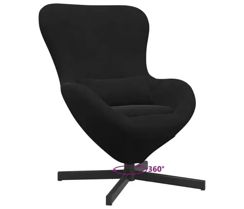 Kiaušinio Formos Krėslas Juoda 63 X 73 X 90 Cm Aksomas