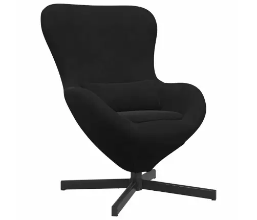 Kiaušinio Formos Krėslas Juoda 63 X 73 X 90 Cm Aksomas