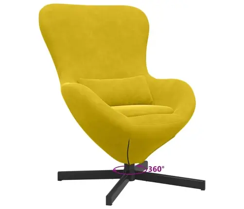 Olu Krēsls Dzeltens Samts Vidaxl