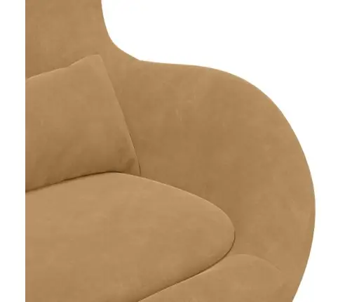 Kiaušinio Formos Krėslas Ruda 63 X 73 X 90 Cm Aksomas
