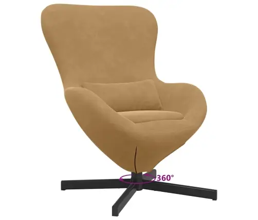 Kiaušinio Formos Krėslas Ruda 63 X 73 X 90 Cm Aksomas