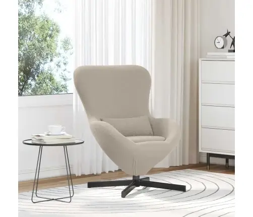 Olīvu Krēsls Gaiši Pelēka Pūka Līdzīga Auduma Vidaxl