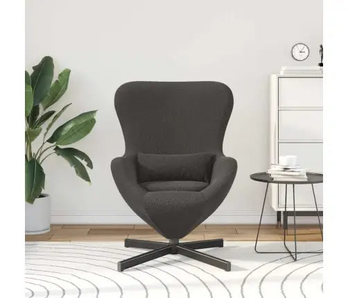 Kiaušinio Formos Krėslas Tamsiai Pilka 63 X 73 X 90 Cm Audinys