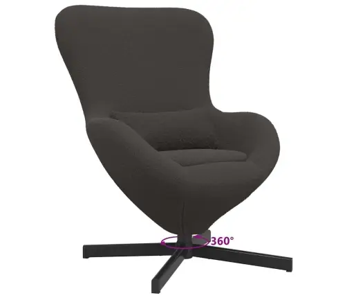 Kiaušinio Formos Krėslas Tamsiai Pilka 63 X 73 X 90 Cm Audinys