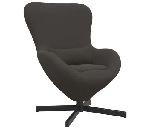 Kiaušinio Formos Krėslas Tamsiai Pilka 63 X 73 X 90 Cm Audinys