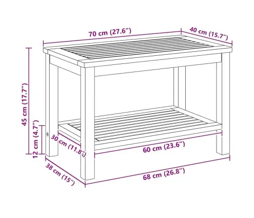 Kohvilaud Pruun 70 X 40 X 45 Cm Tugev Akaatsiapuit