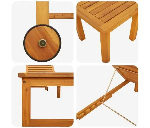 Sauļošanās Krēsls Ar Galdiņu Cietā Koksnes Akācijas Vidaxl Sauļošanās Krēsls Ar Galdiņu Cietā Koksnes Akācijas Vidaxl