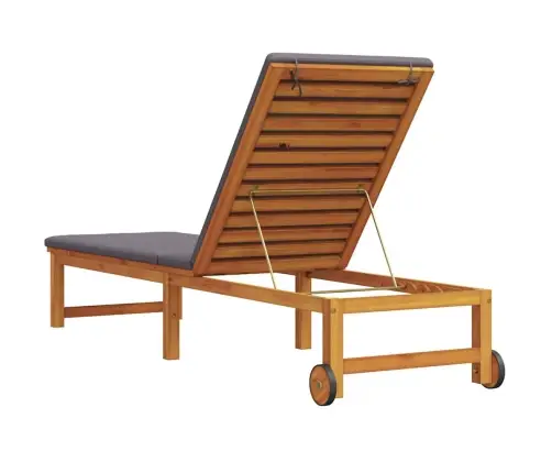 Sauļošanās Krēsls Ar Gaiši Pelēkiem Spilveniem No Masīva Akācijas Koka Vidaxl Sauļošanās Krēsls Ar Gaiši Pelēkiem Spilveniem No Masīva Akācijas Koka Vidaxl