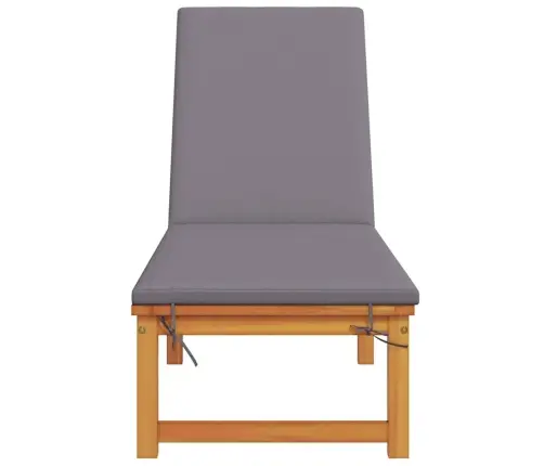 Sauļošanās Krēsls Ar Gaiši Pelēkiem Spilveniem No Masīva Akācijas Koka Vidaxl Sauļošanās Krēsls Ar Gaiši Pelēkiem Spilveniem No Masīva Akācijas Koka Vidaxl