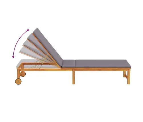 Sauļošanās Krēsls Ar Gaiši Pelēkiem Spilveniem No Masīva Akācijas Koka Vidaxl Sauļošanās Krēsls Ar Gaiši Pelēkiem Spilveniem No Masīva Akācijas Koka Vidaxl