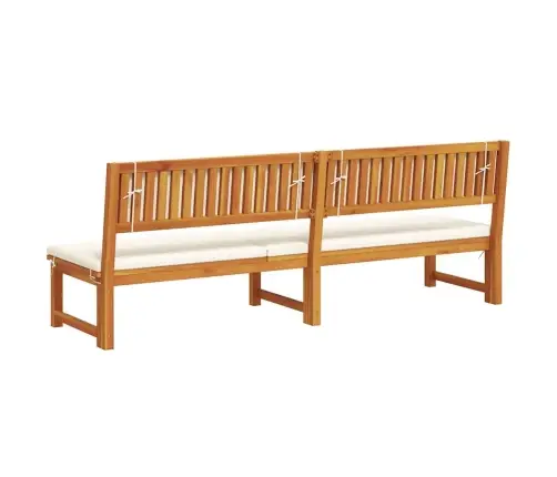 Sauļošanās Krēsls Ar 3-In-1 Funkciju Un Krēmkrāsas Spilveniem No Cieta Akācijas Koka Vidaxl