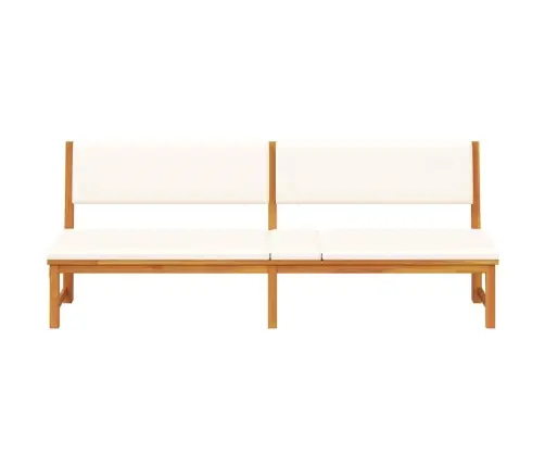 Sauļošanās Krēsls Ar 3-In-1 Funkciju Un Krēmkrāsas Spilveniem No Cieta Akācijas Koka Vidaxl