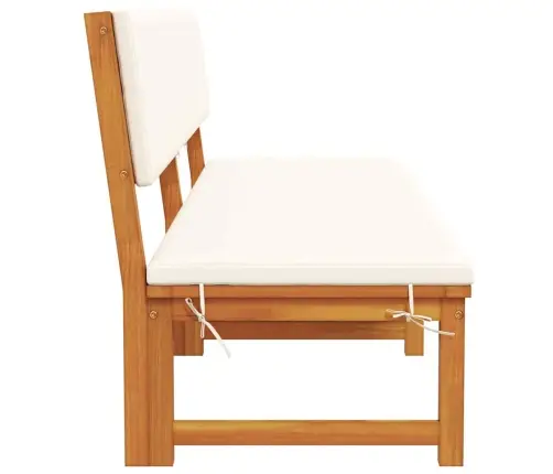 Sauļošanās Krēsls Ar 3-In-1 Funkciju Un Krēmkrāsas Spilveniem No Cieta Akācijas Koka Vidaxl