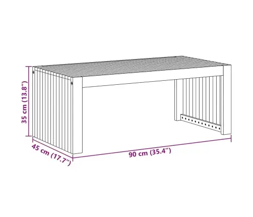 Dārza Kafijas Galdiņš 90X45X35 Cm Masīvkoks Akācija Vidaxl