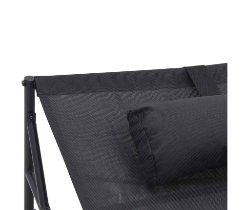 Dārza Sauļošanās Gulta - Antracīts - 200X74X73 Cm - Tērauds Un Tekstilēns Vidaxl