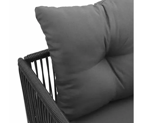 Dārza Krēsli Ar Spilveniem 4 Gab. Melna Polietilēna Rotangpalma Vidaxl