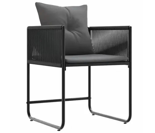 Dārza Krēsli Ar Spilveniem 4 Gab. Melna Polietilēna Rotangpalma Vidaxl