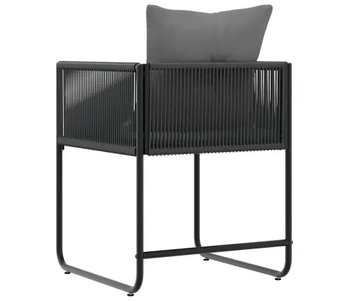 Dārza Krēsli Ar Spilveniem 4 Gab. Melna Polietilēna Rotangpalma Vidaxl