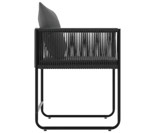 Dārza Krēsli Ar Spilveniem 4 Gab. Melna Polietilēna Rotangpalma Vidaxl