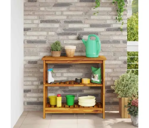 Dārza Skapis Ar Plauktu Brūna 75 X 35 X 70Cm Masīvkoks Akācija Vidaxl