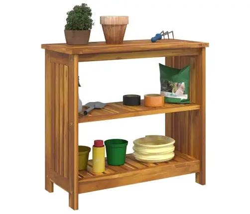 Dārza Skapis Ar Plauktu Brūna 75 X 35 X 70Cm Masīvkoks Akācija Vidaxl