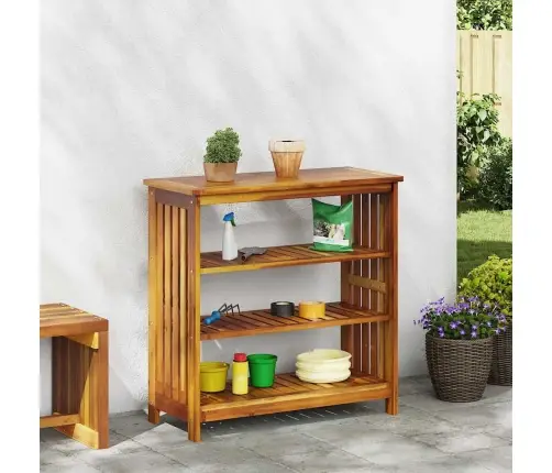 Dārza Skapis Ar Plauktu Brūna 75 X 35 X 70Cm Masīvkoks Akācija Vidaxl