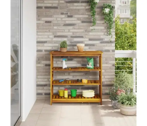 Dārza Skapis Ar Plauktu Brūna 75 X 35 X 70Cm Masīvkoks Akācija Vidaxl