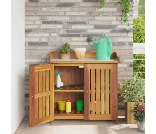 Dārza Skapis Brūna 78 X 36.5 X 78Cm Masīvkoks Akācija Vidaxl