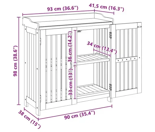 Aia Kapp Riiuliga Neutraalne 93 X 41,5 X 98Cm Tugev Akatsiapuu