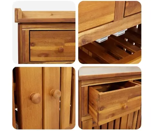 Dārza Skapis Brūna 78 X 36.5 X 78 Cm Masīvkoks Akācija Vidaxl