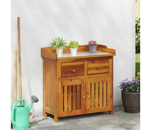 Dārza Skapis Brūna 78 X 36.5 X 78 Cm Masīvkoks Akācija Vidaxl
