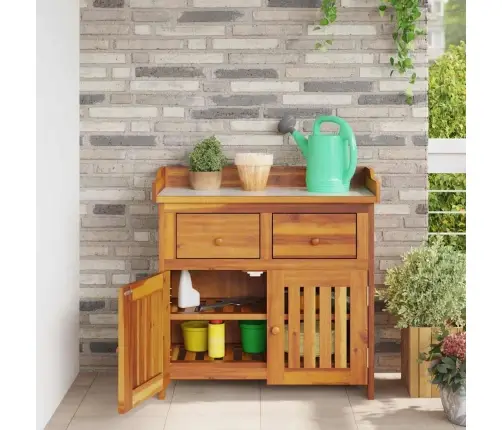 Dārza Skapis Brūna 78 X 36.5 X 78 Cm Masīvkoks Akācija Vidaxl