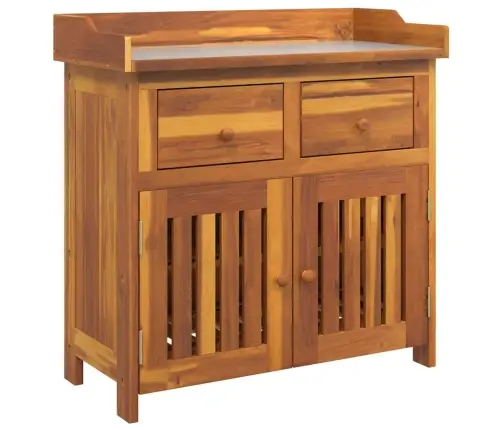 Dārza Skapis Brūna 78 X 36.5 X 78 Cm Masīvkoks Akācija Vidaxl