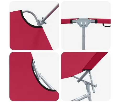 Lamamistool 2-Isik 2 Pcs Punane 58 X 188 X 77Cm Kangas